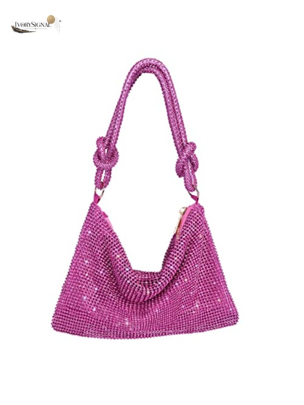 Sparkly Rhinestone Clutch Purse - Shoulder Strap, Compact Design